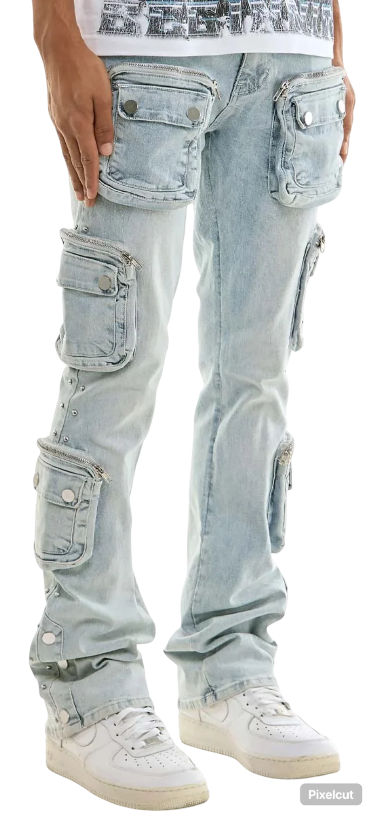 KDNK STUD CARGO JEANS