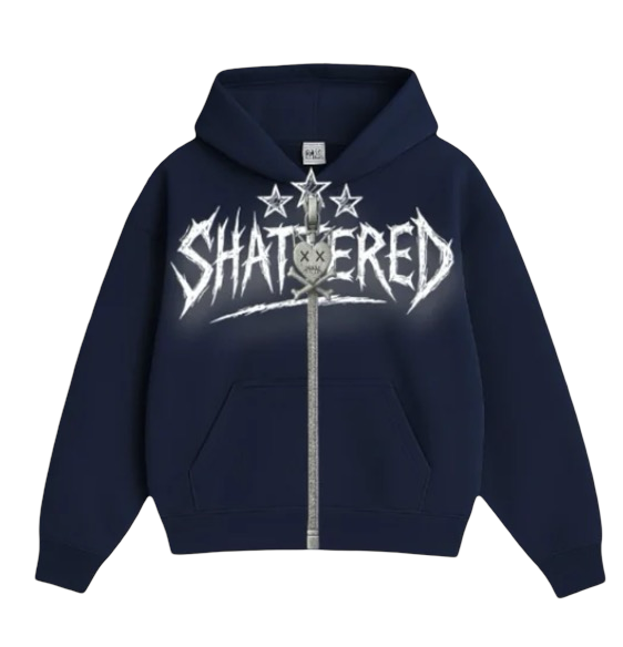 SHATTERED HEAD HOODIE BLUE