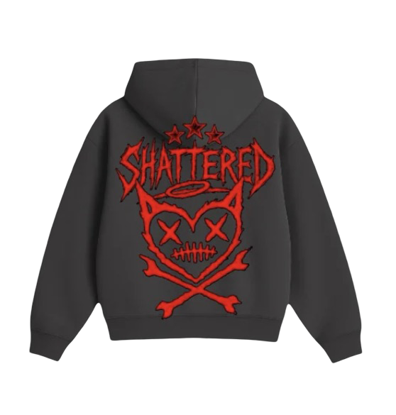 SHATTERED HEAD HOODIE GRAY