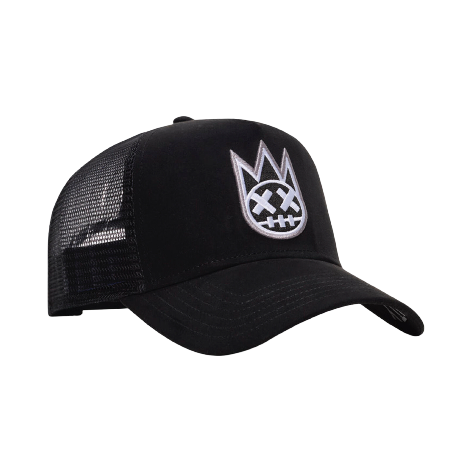 Cult's Clean Logo Mesh Back Trucker Hat in Black