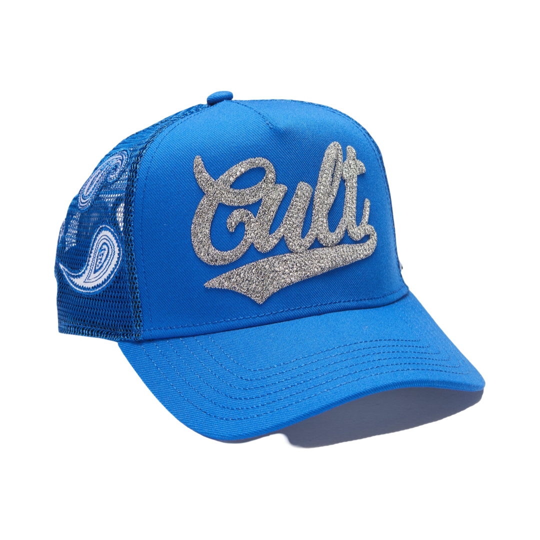 PAISLEY SHIMUCHAN LOGO MESH BACK TRUCKER HAT IN ROYAL BLUE