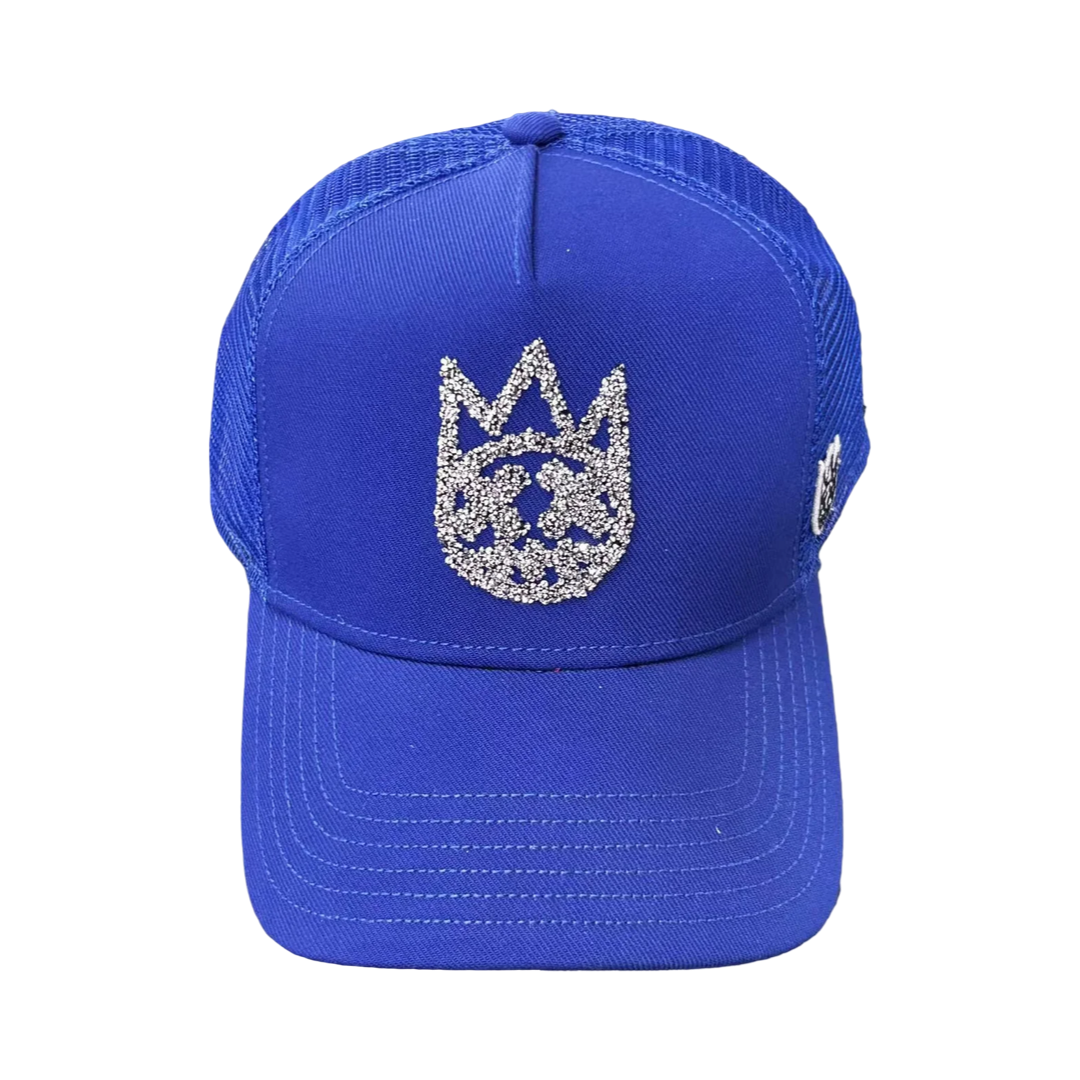 Cult's Crystal Logo Mesh Back Trucker Hat in Blue
