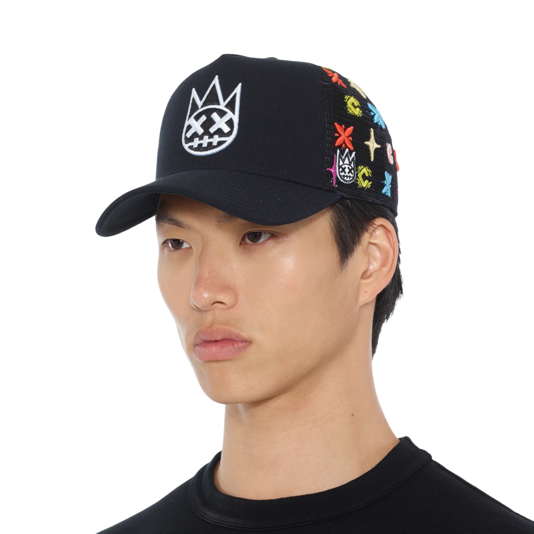 Cult's Cult Logo Pattern Hat in Black Pattern
