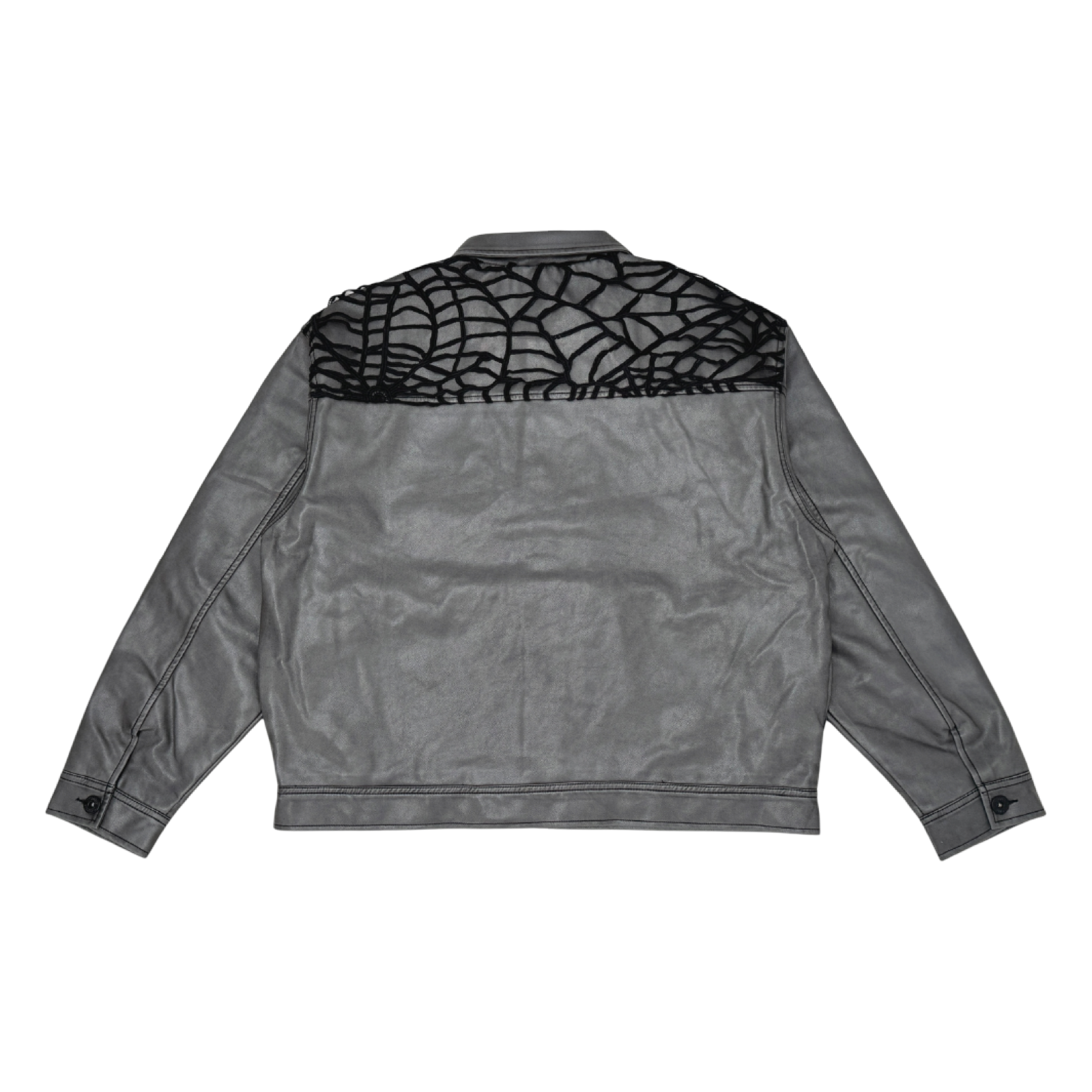 Vegan Leather Jacket / Spyder Web