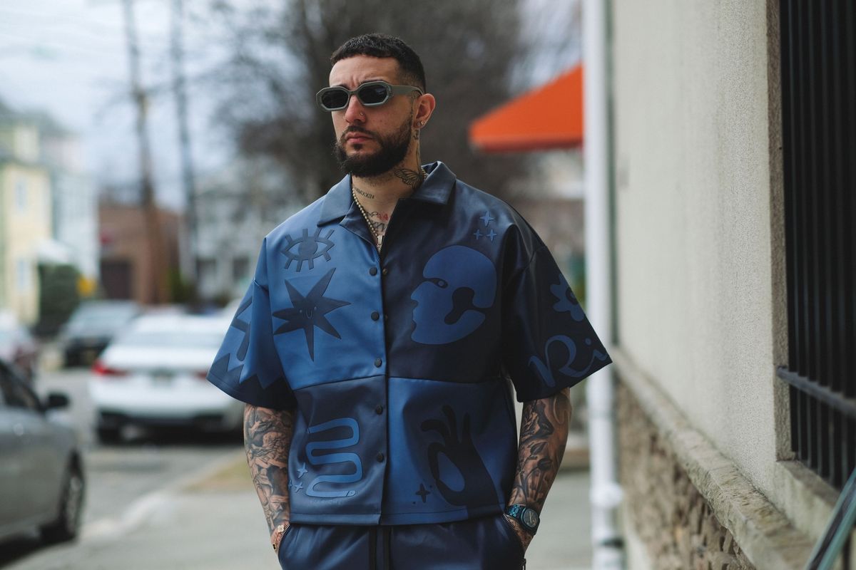 Tribal colorblock button up set