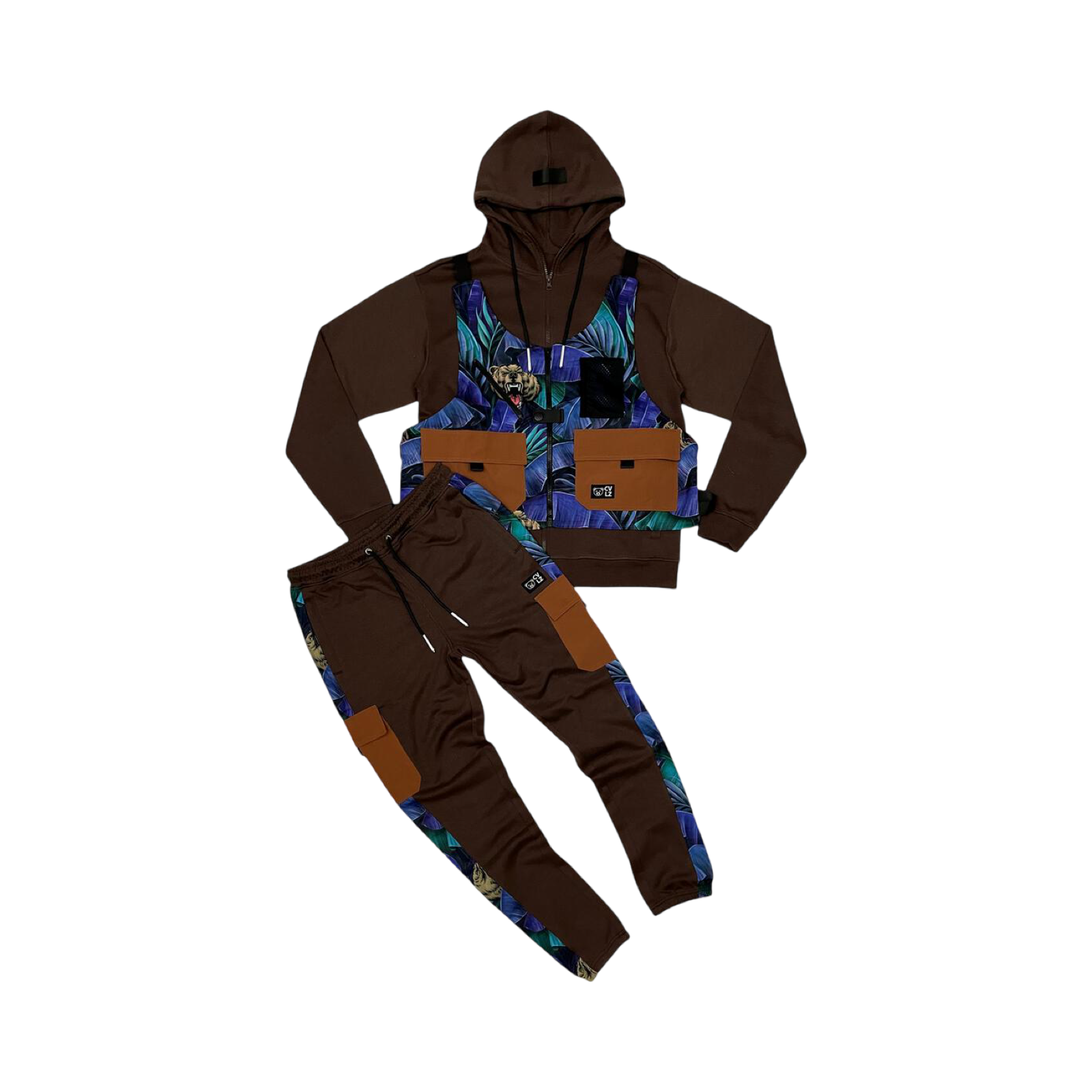 CARGO HOODIE + JOGGER SET W/ DETACHABLE VEST