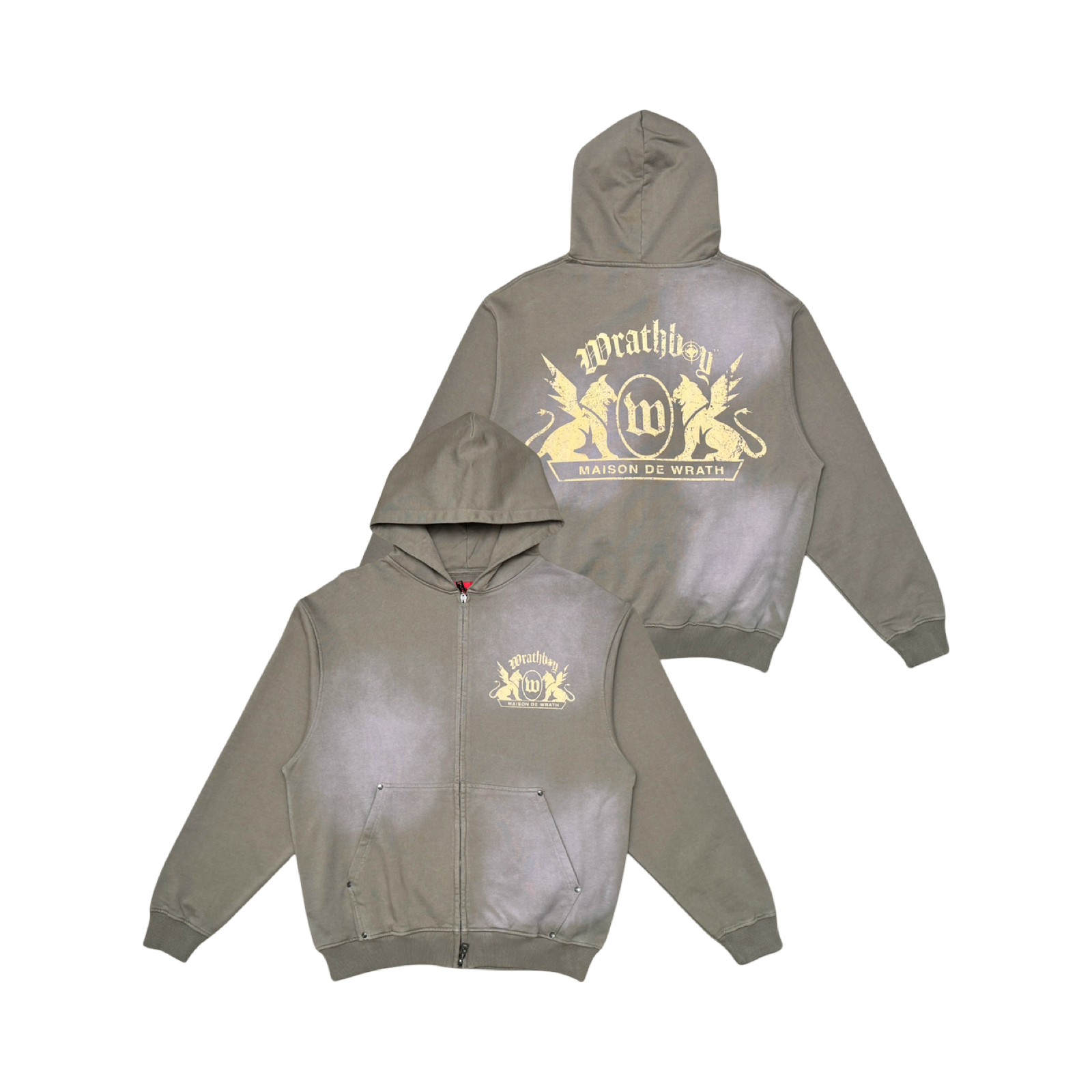 MAISON DE WRATH SUN FADED HOODIE ZIP