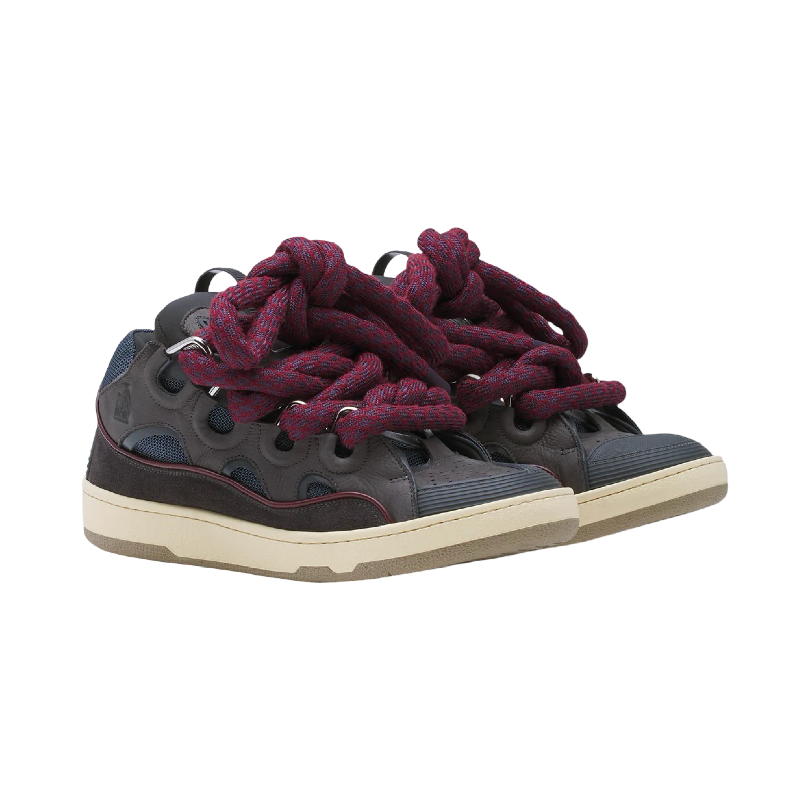 CURB SNEAKERS IN LEATHER WITH SNAKE LACES