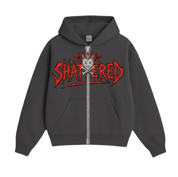 SHATTERED HEAD HOODIE GRAY