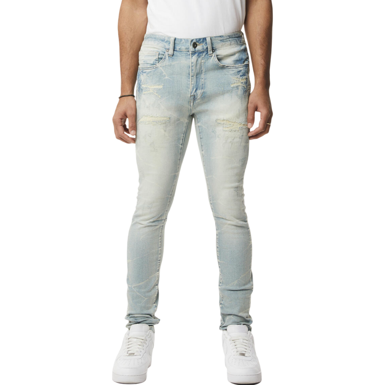 GUN SHOT EFFECT & LIGHTENING WASHED JEAN