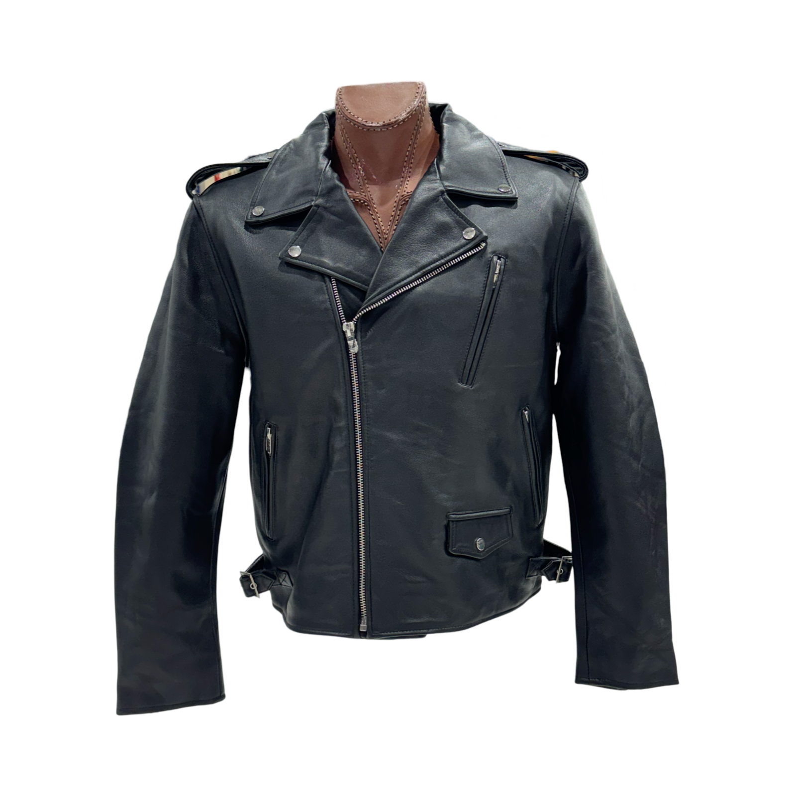 MOTORCYCLE JACKET WITH ZIPPERS