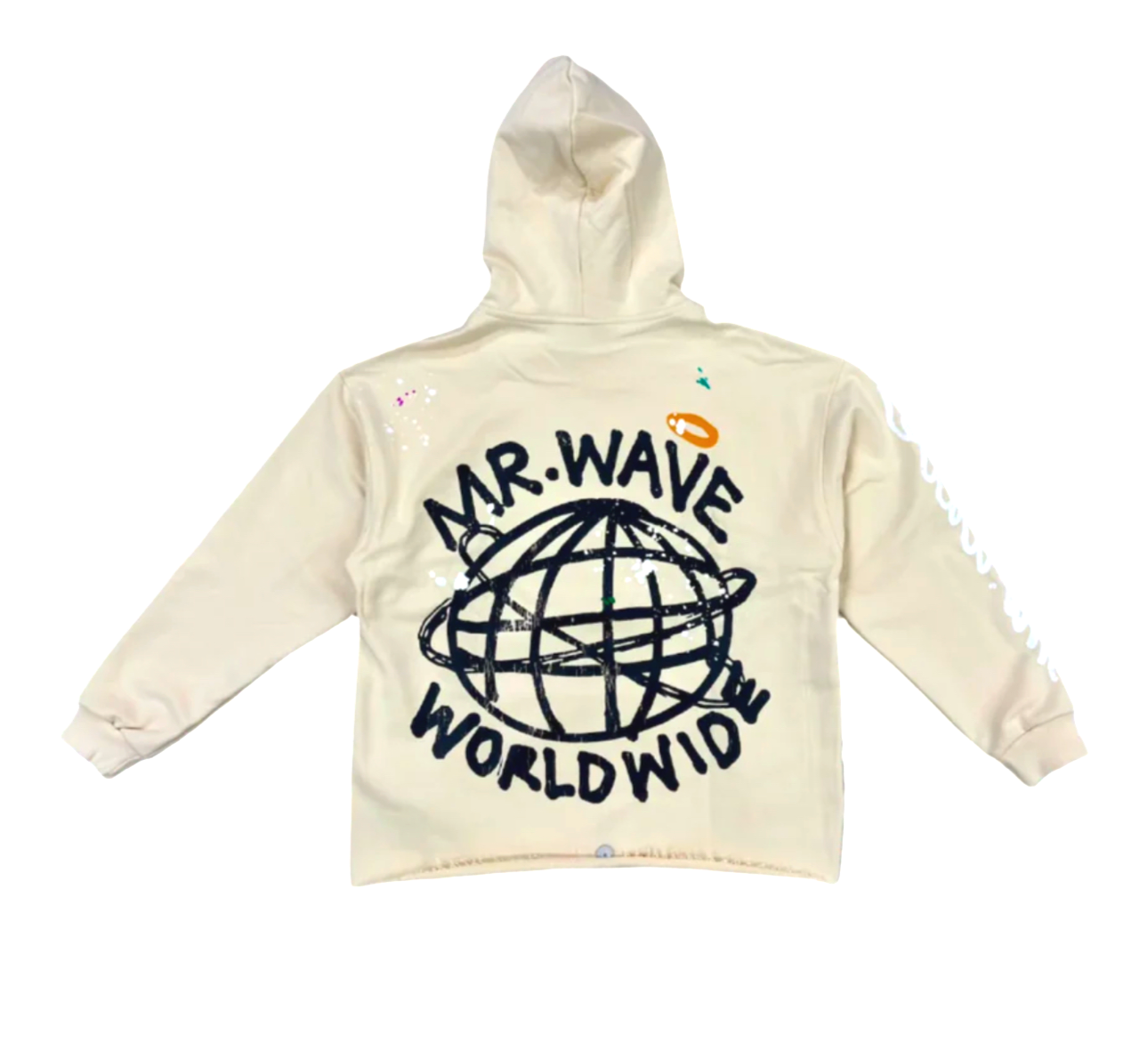 Wave World (Biege) Crop Hoodie