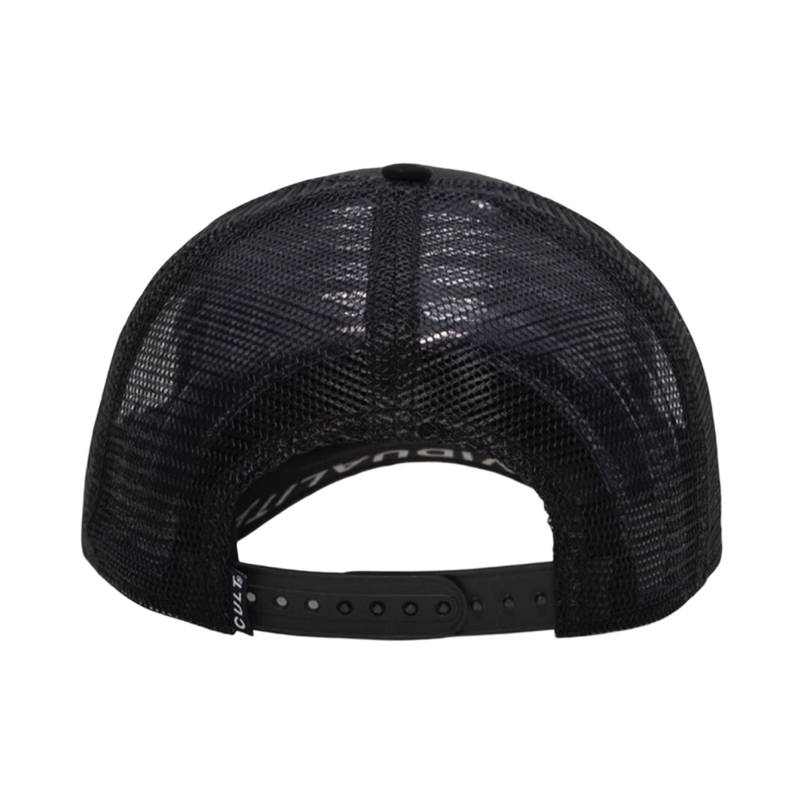 Cult's Clean Logo Mesh Back Trucker Hat in Black