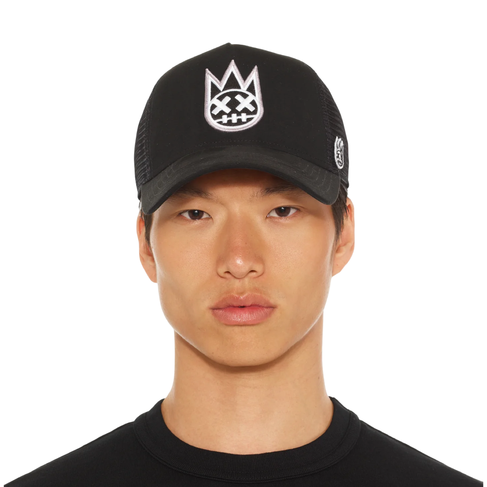 Cult's Clean Logo Mesh Back Trucker Hat in Black