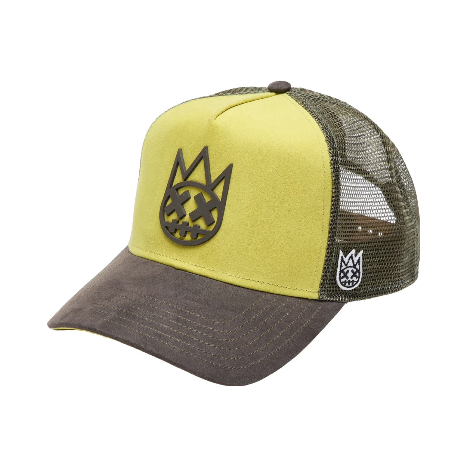 Cult's Logo Mesh Back Trucker Hat "Shimuchan" in Green Sheen