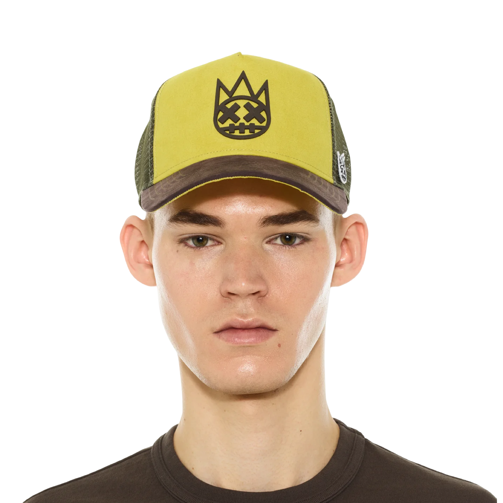 Cult's Logo Mesh Back Trucker Hat "Shimuchan" in Green Sheen