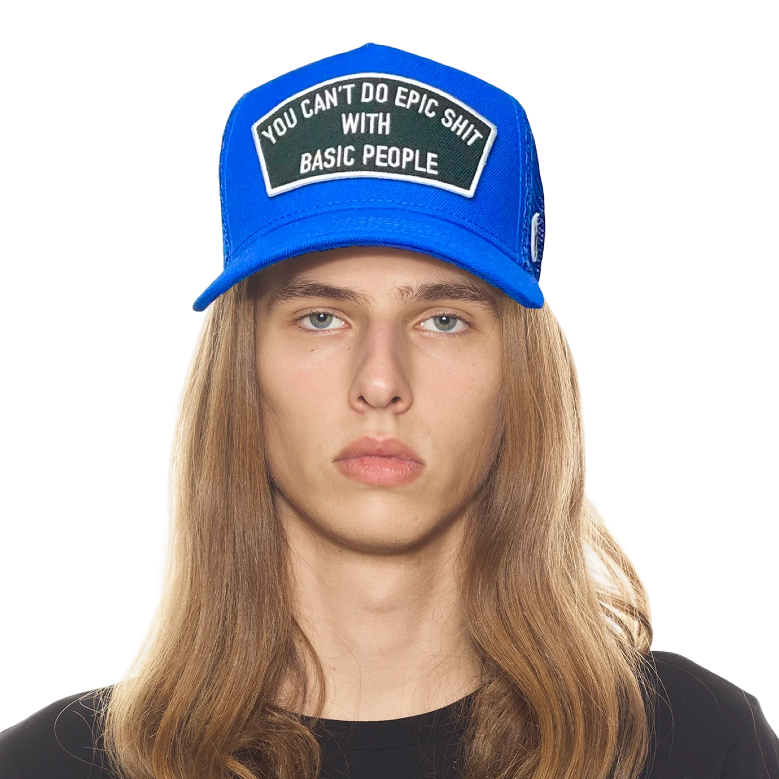 Royal Blue Trucker Hat – Epic Design, Mesh Back, Curved Visor