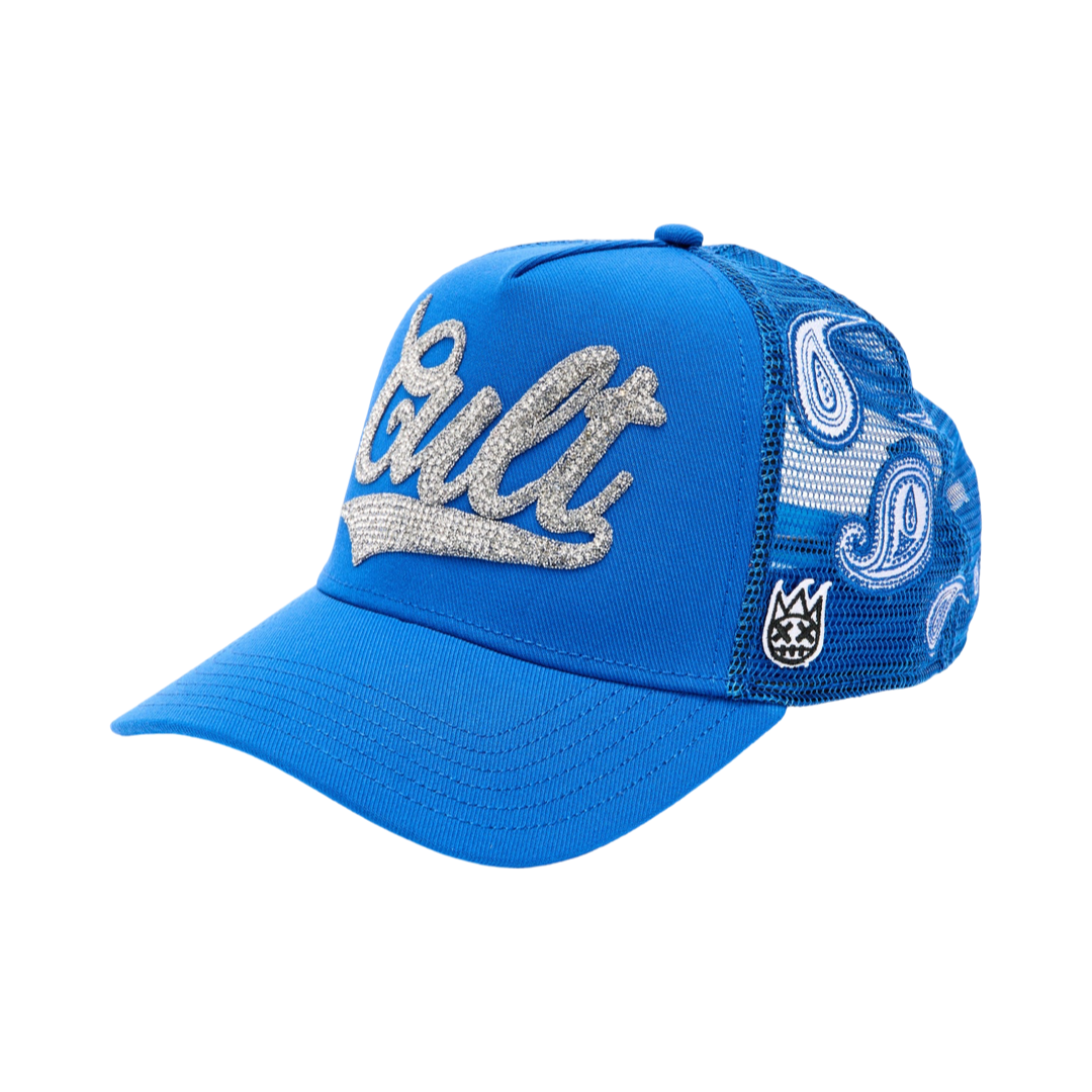 PAISLEY SHIMUCHAN LOGO MESH BACK TRUCKER HAT IN ROYAL BLUE