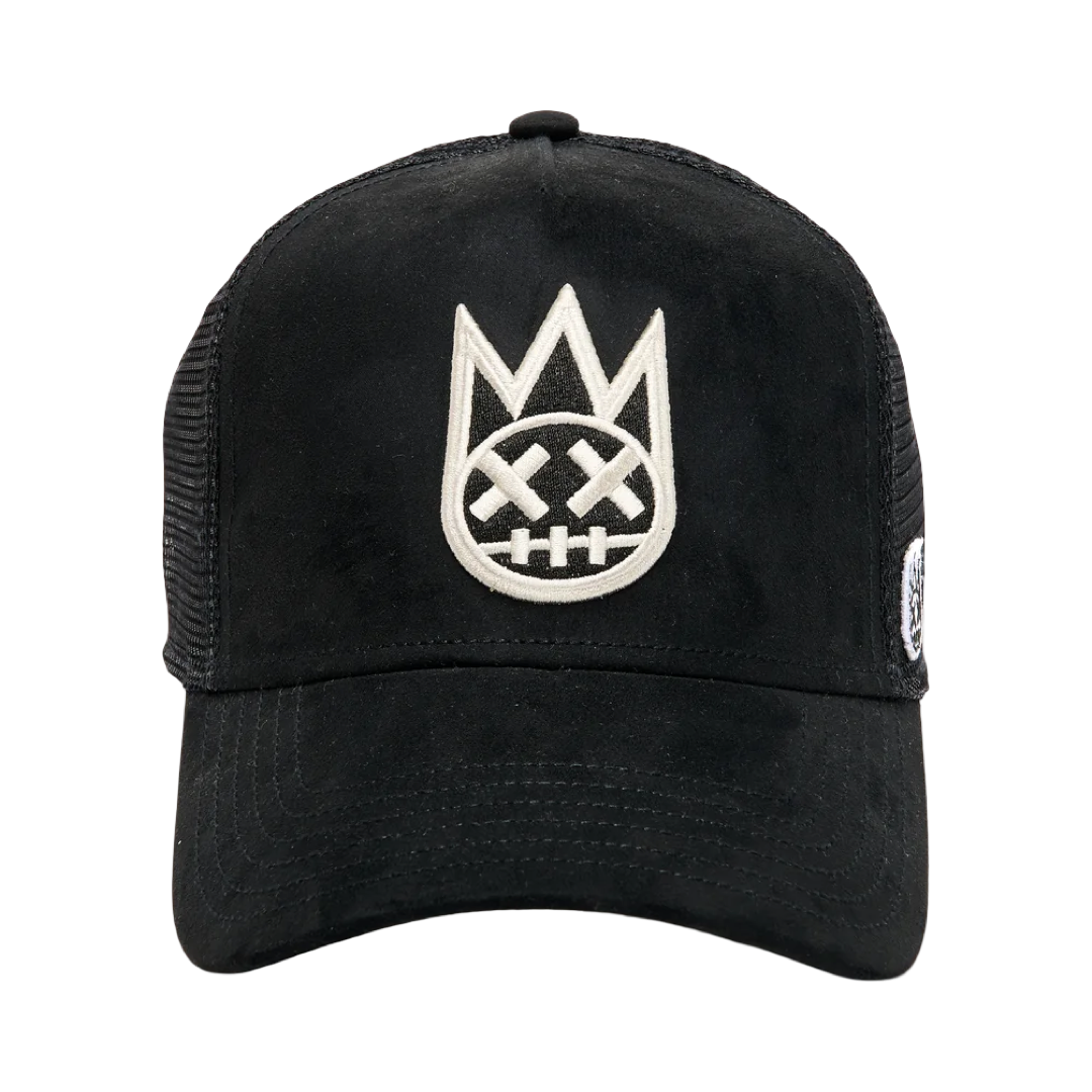 Mesh Back Trucker Hat In Vintage Black Shimuchan Logo