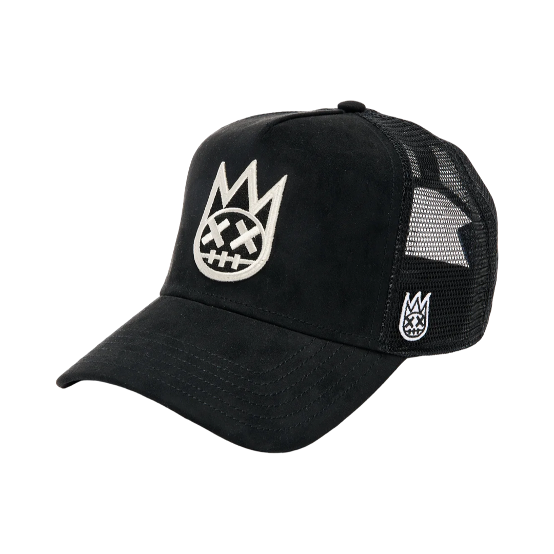 Mesh Back Trucker Hat In Vintage Black Shimuchan Logo