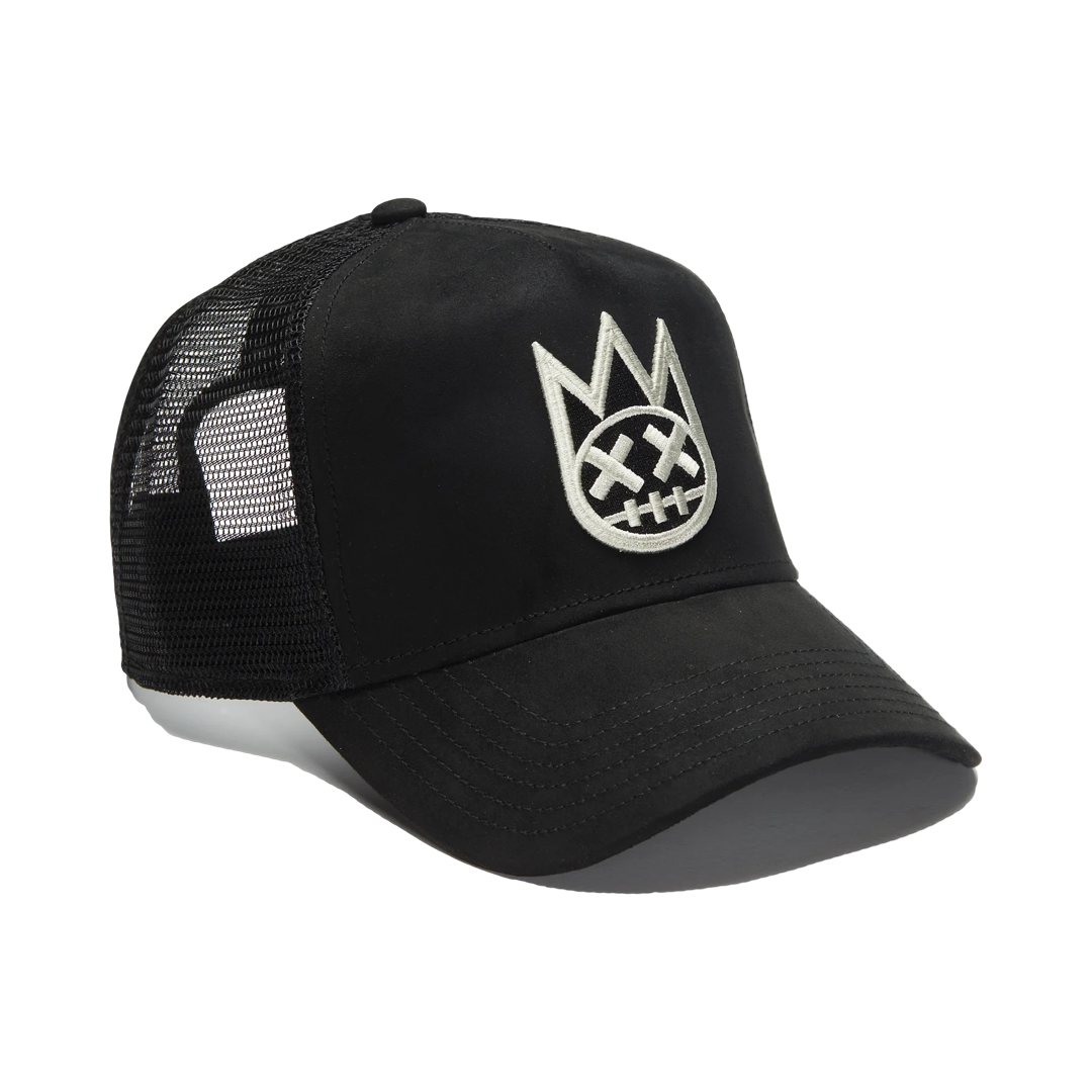 Mesh Back Trucker Hat In Vintage Black Shimuchan Logo