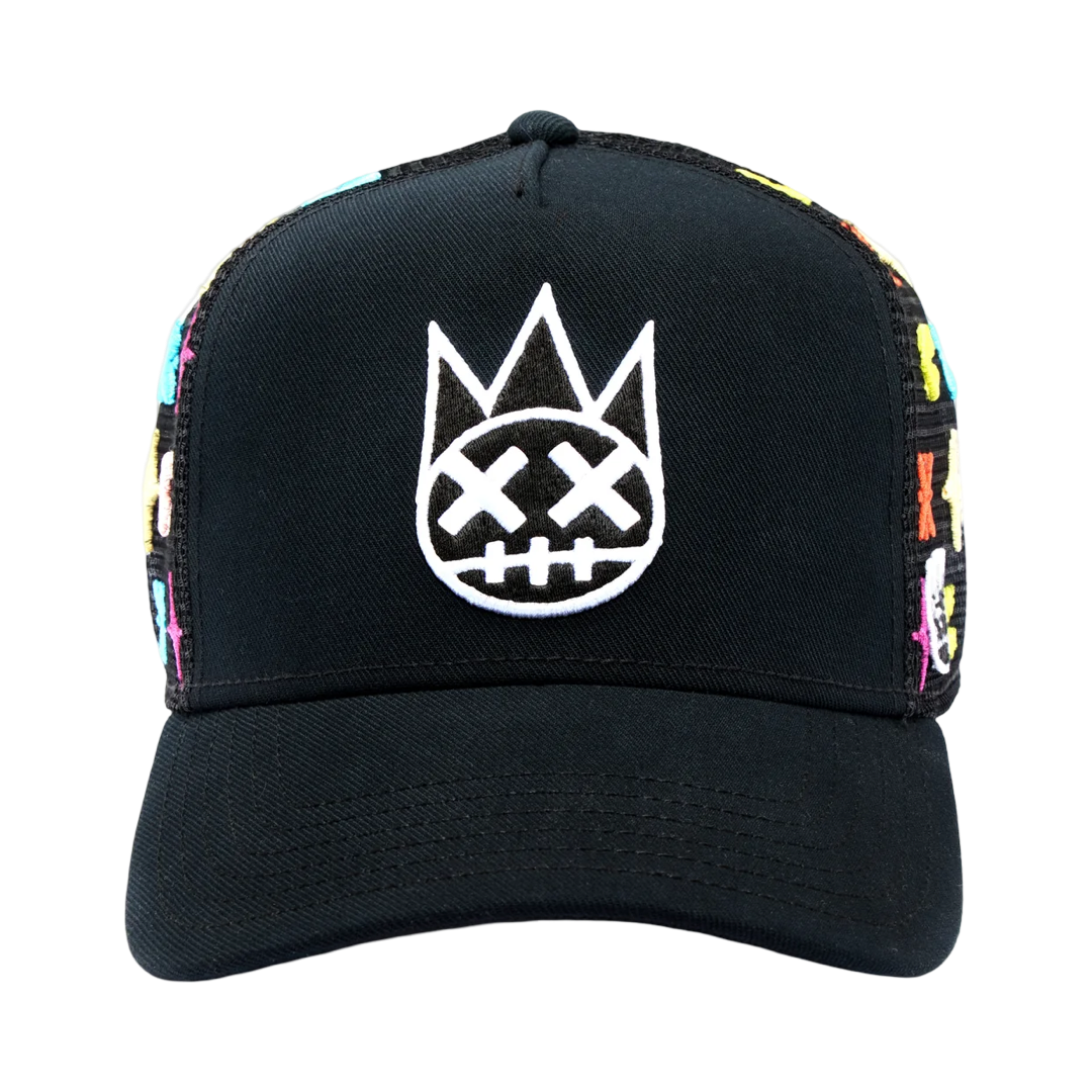 Cult's Cult Logo Pattern Hat in Black Pattern