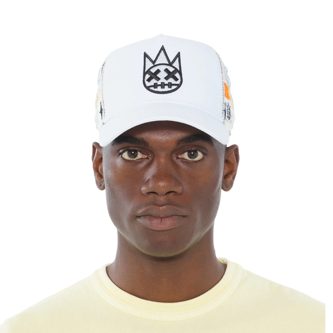 Cult's Cult Logo Pattern Hat in White Pattern