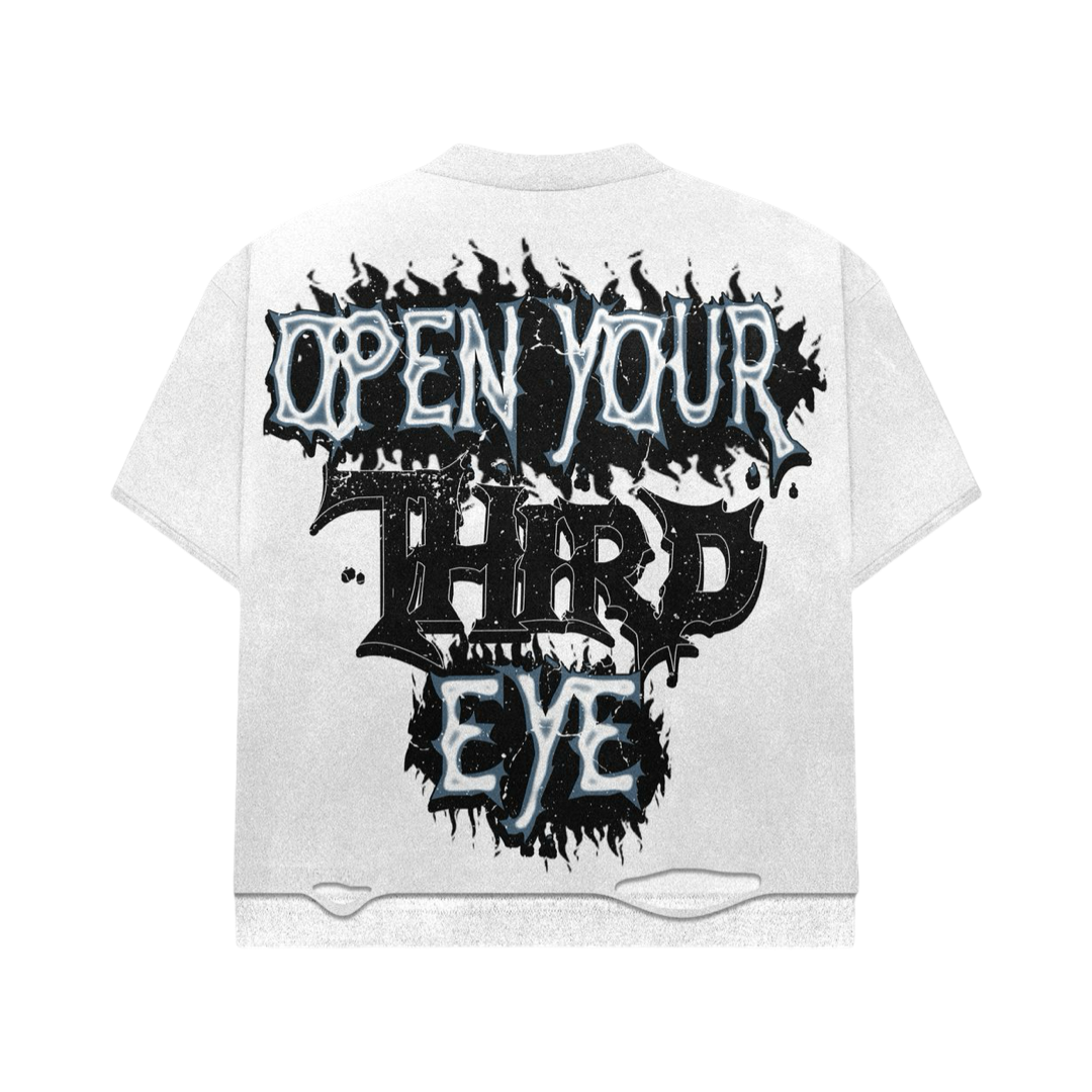 OPEN UR THIRD EYE DOUBLE LAYER FRENCH BLUE TEE