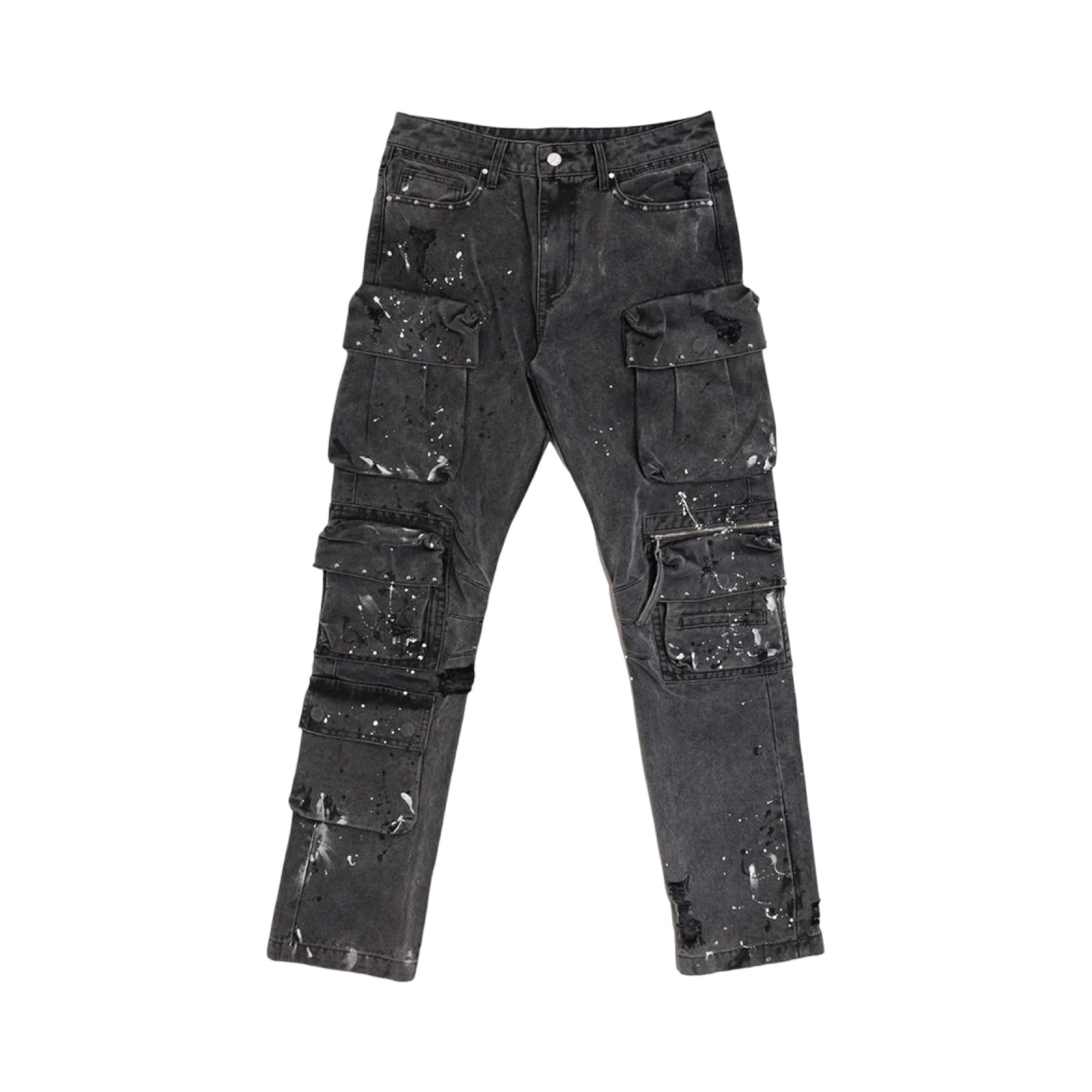First Row 'Stud' Cargo Slim Fit Denim