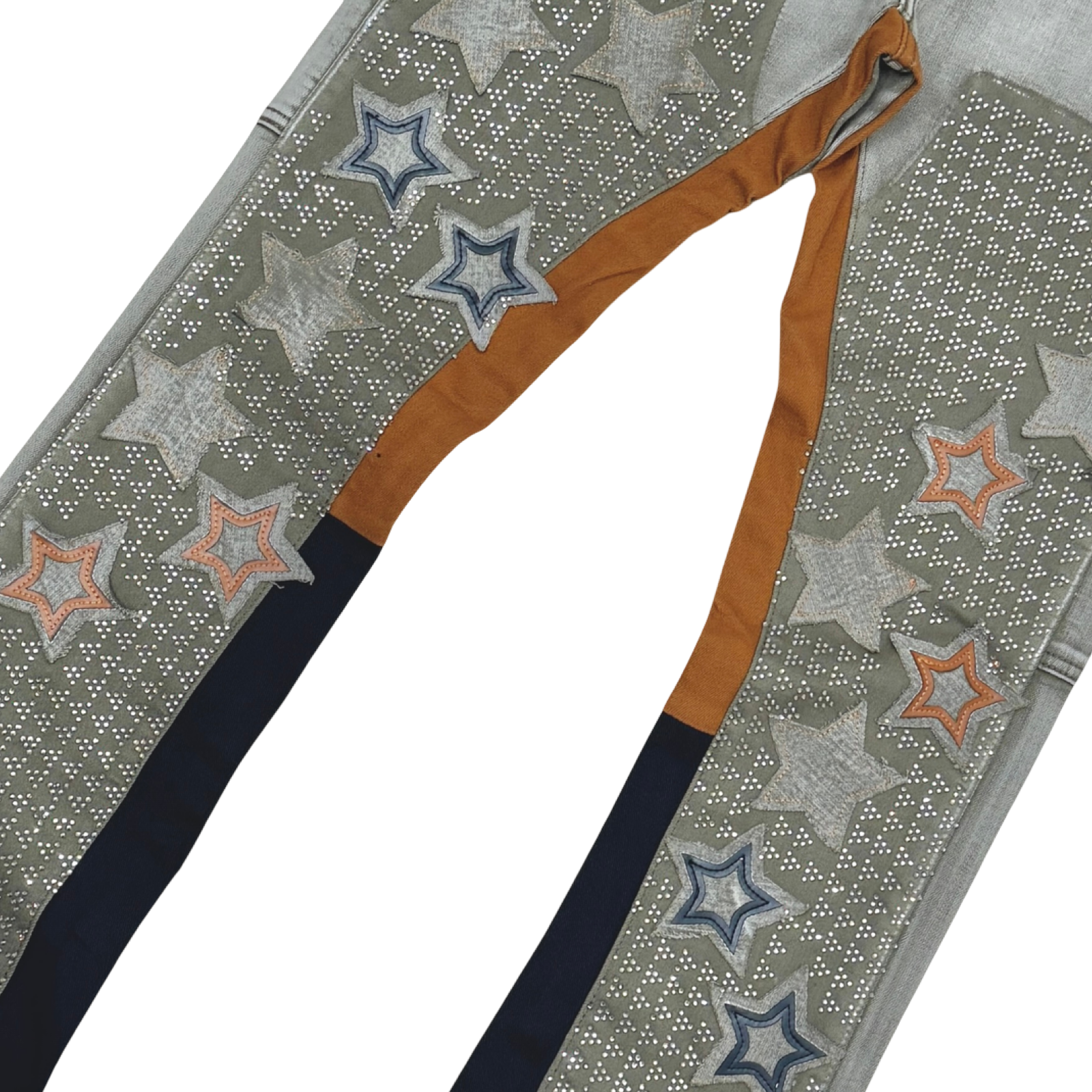 FLARE DENIM W/ STAR & RHINESTONE DETAILS
