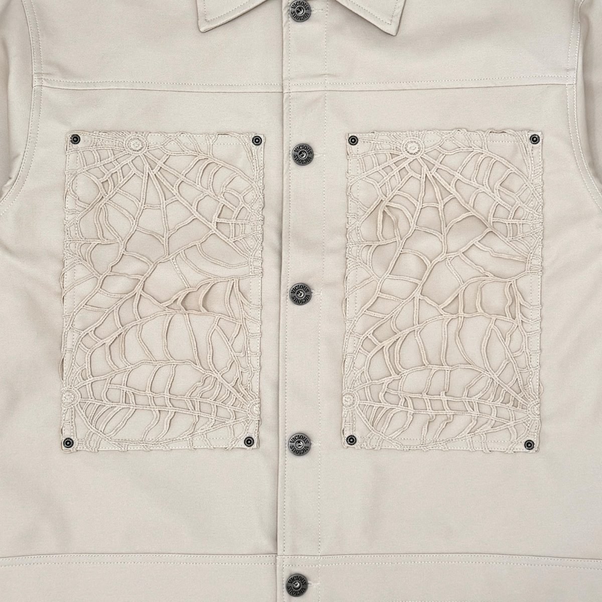 Vegan Leather Jacket / Spyder Web