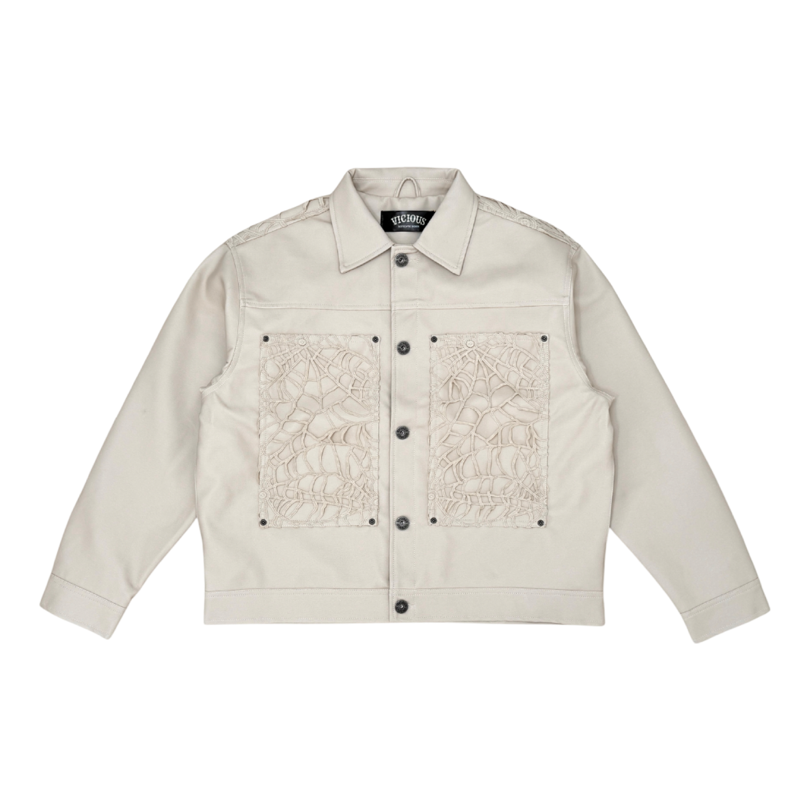 Vegan Leather Jacket / Spyder Web