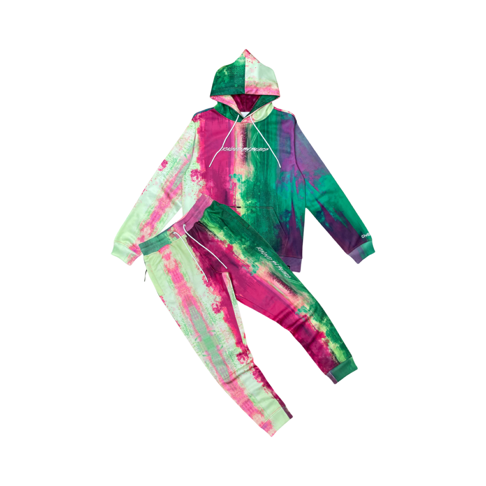 RAISED BY BEARS POLY TIE DYE JOGGER SET