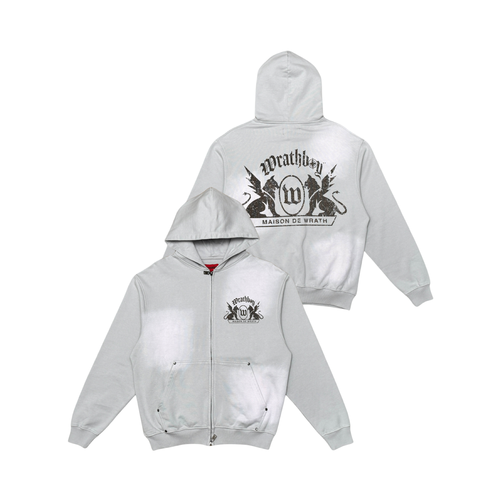 MAISON DE WRATH SUN FADED HOODIE ZIP